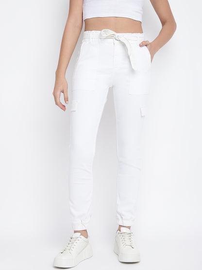 Women White Joggers